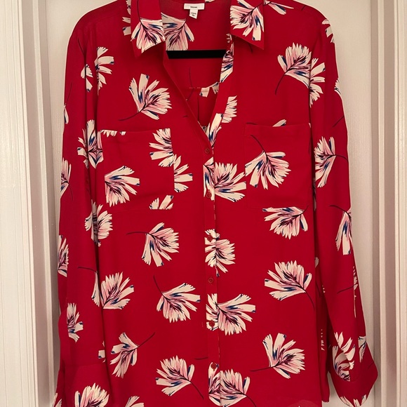 Express Tops - Express Floral Portofino Red Women's Top